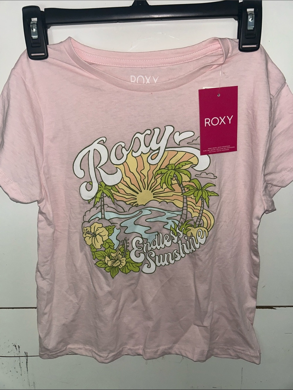 Roxy Light Pink Tropical Sunrise Graphic Tee